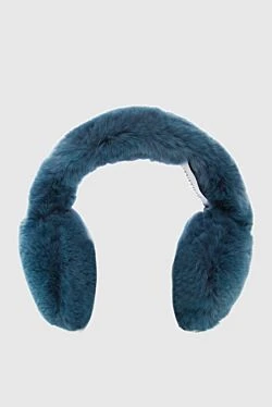 Blue fur headphones for women