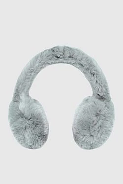 Gray fur headphones for women