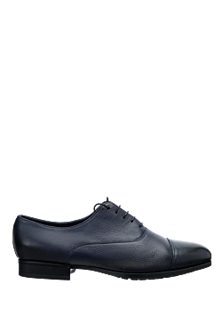 Blue leather men's shoes