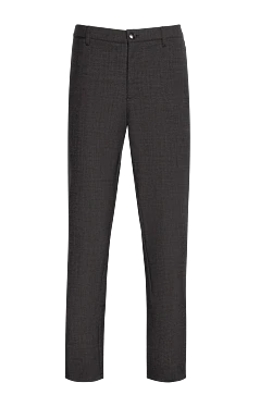 Men's brown wool and cotton trousers