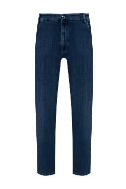 Blue cotton and polyamide jeans for men