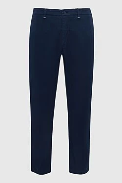 Men's blue cotton and elastane trousers