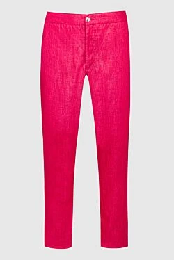 Men's red linen trousers