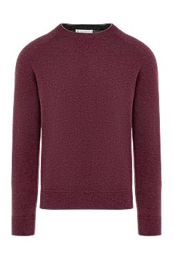 Wool, cashmere and silk jumper burgundy for men