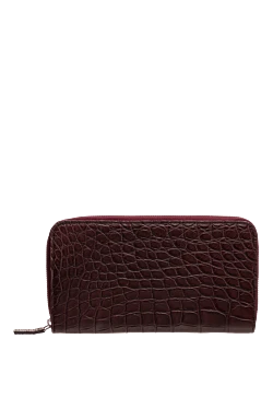 Men's clutch bag made of alligator skin burgundy