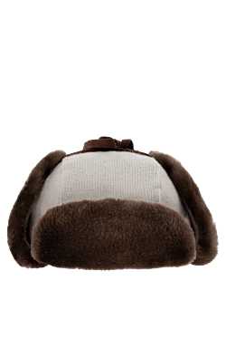 Hat made of wool, cashmere and natural fur beige for men