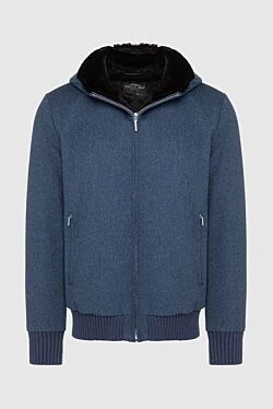 Blue wool jacket for men