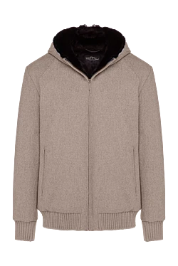 Beige wool jacket for men