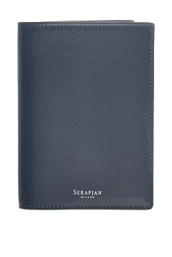 Leather passport cover gray for men