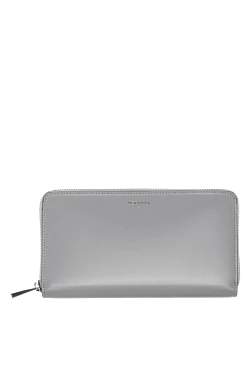 Men's clutch bag made of genuine leather gray