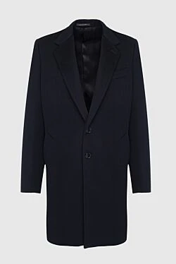 Blue wool coat for men