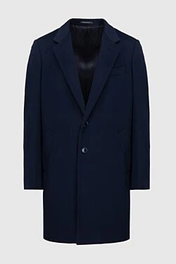 Blue wool coat for men