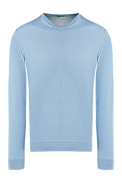 Blue silk jumper for men