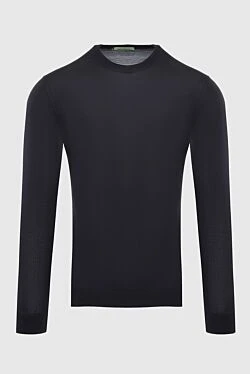 Black silk jumper for men