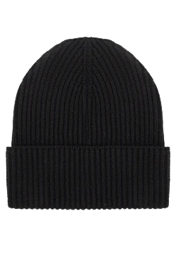 Cashmere hat black for men