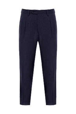 Blue wool trousers for men