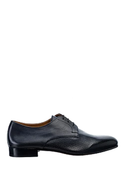 Blue leather men's shoes