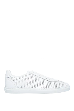 White leather sneakers for men