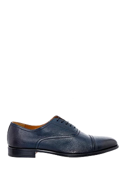 Blue leather men's shoes