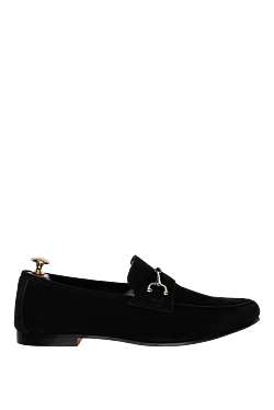 Black suede loafers for men