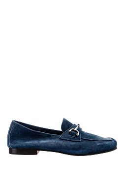 Blue suede loafers for men