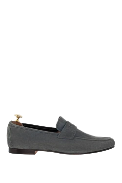 Gray suede loafers for men