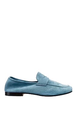 Blue suede loafers for men