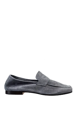 Gray suede loafers for men