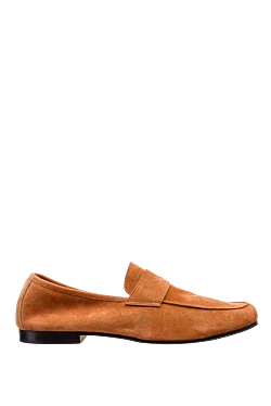 Orange suede loafers for men