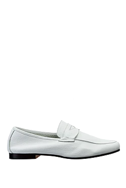 White leather loafers for men