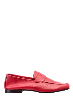 Red leather loafers for men