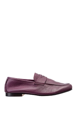 Leather loafers burgundy for men