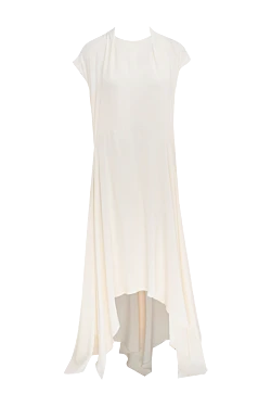 White acrylic and silk dress for women