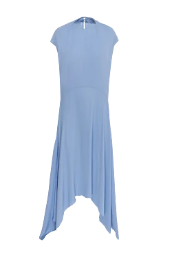 Blue acrylic and silk dress for women