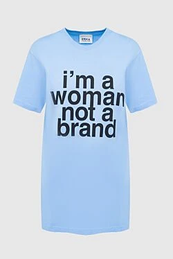 Blue cotton T-shirt for women