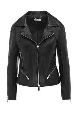 Women's black genuine leather jacket