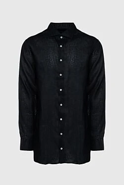 Men's black linen shirt