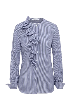 Blue cotton blouse for women