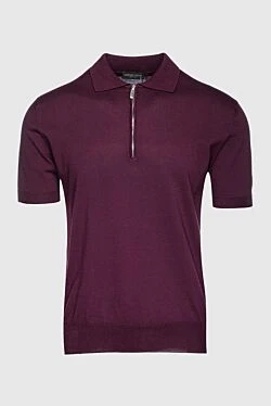 Cotton polo burgundy for men