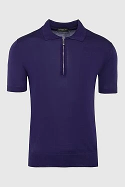 Silk polo blue for men