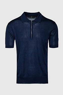 Silk polo blue for men