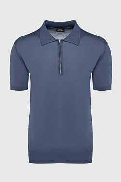 Silk polo blue for men