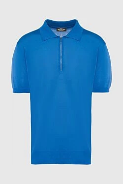 Silk polo blue for men