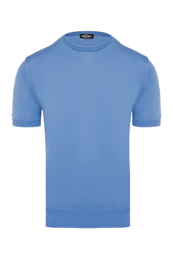 Blue short sleeve silk jumper for men