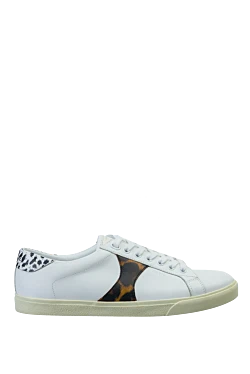 White leather sneakers for women