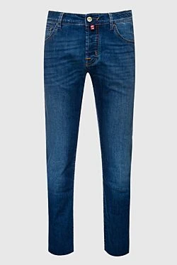 Cotton and polyester jeans blue for men