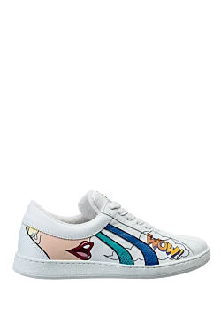 White leather sneakers for women