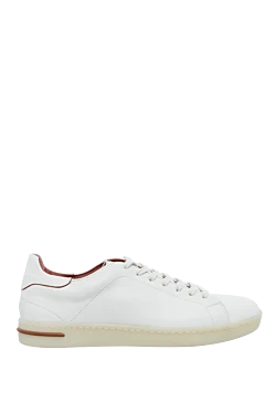 White leather sneakers for men