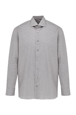 Men's gray cotton and cashmere shirt