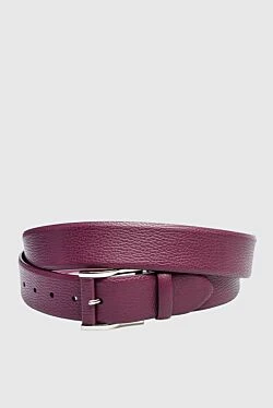 Purple leather belt for men